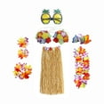 thumbnail image 3 of Traje De Falda Hawaiana Conjunto De Disfraces Luau Vestido Nacional Cosplay 80cm Marrón Sunnimix falda hawaiana, 3 of 8