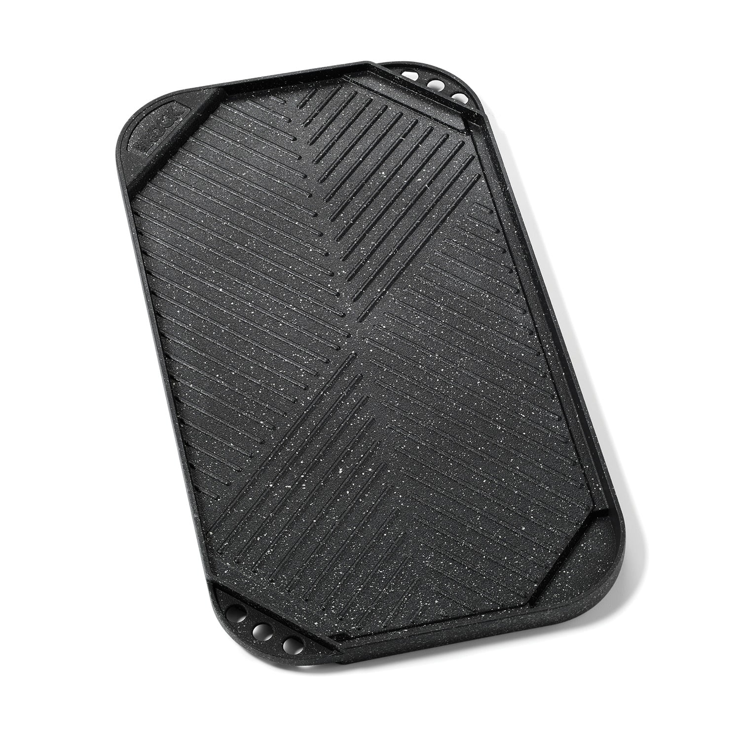 THE ROCK by Starfrit 10.6" x 19.5" Non-Stick Aluminum Reversible Grill and Griddle, 034614-004-0000
