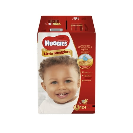 HUGGIES Little Snugglers Diapers, Size 5, 124 Diapers