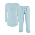thumbnail image 4 of Girls Tracksuit Set Size 10-12 Autumn Winter Knitwear Cozy Loose Fit Long Sleeve Pullover Sweater and Pants Outfits for Toddlers and Kids, 4 of 5