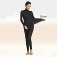 thumbnail image 3 of DuoJiaJ Women's Thermal Underwear Brushed Long Underwear Set Cold Weather Pajama Set Ladies Thermal Underwear Black L, 3 of 4