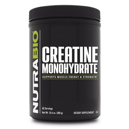 NutraBio Creatine Monohydrate Powder 300 grams