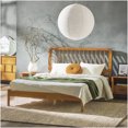 thumbnail image 5 of Solid Wood Queen Platform Bed Frame, Mid-Century Design with Center Support Slats in Caramel Finish, 5 of 5