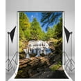 thumbnail image 2 of GreenDecor 5x7ft Cascade Backdrops Natural Scenic Photography Studio Props Waterfall Background Stream Adventure Outdoor Forest Tree Digital Photo Sho, 2 of 4