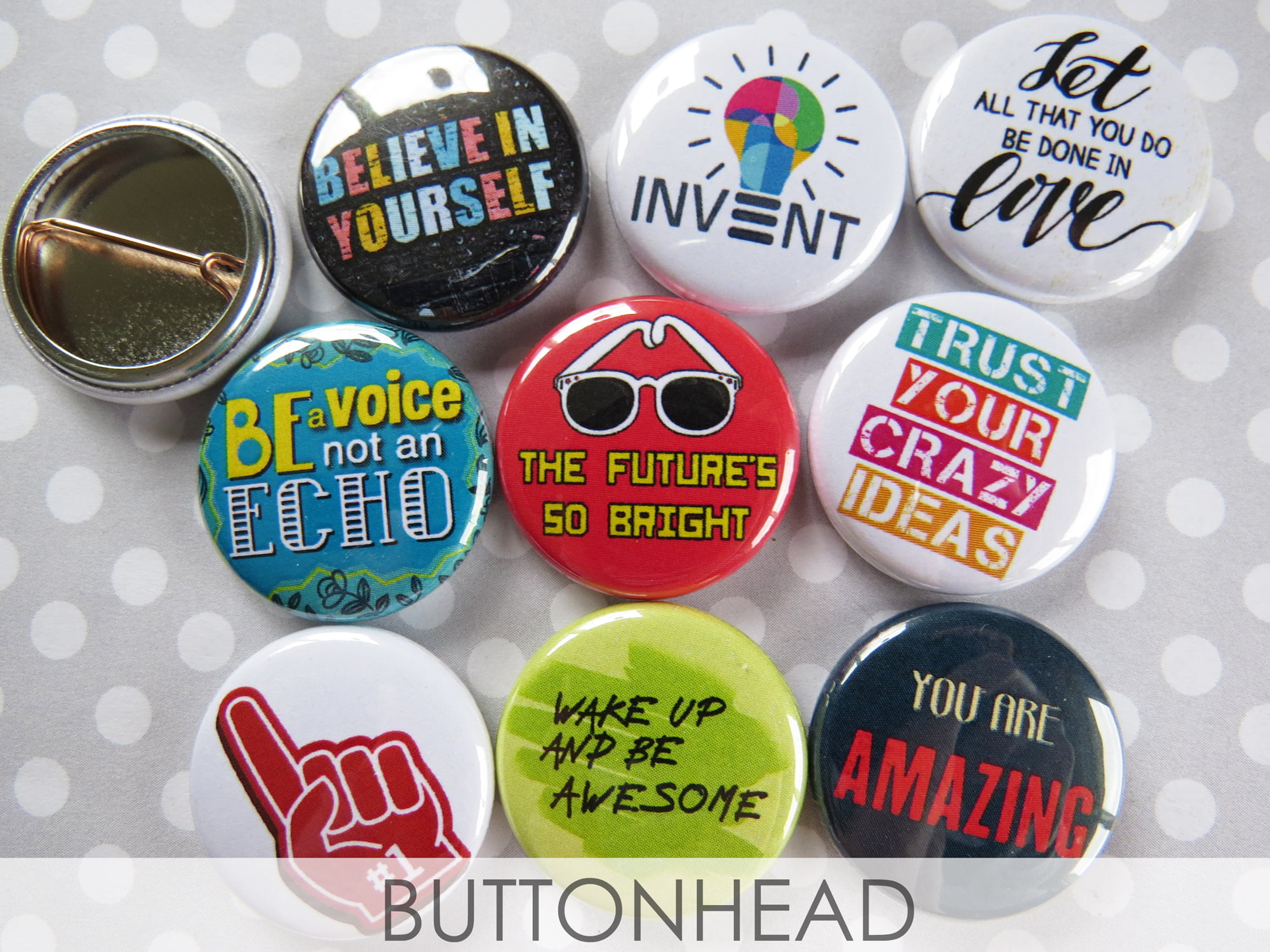 Positive Buttons Set of Pins For Backpacks Kindness Lapel Pins Be Kind  Button Gift Set 10 Pack 1 Inch 10P11-2A : Handmade Products 