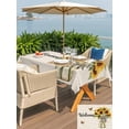 thumbnail image 6 of 60x102 Inch Outdoor Tablecloth with Umbrella Hole Zipper Rectangle Yellow Sunflower Rectangular Tablecloths Outside Waterproof Butterfly Beige Vintage Country Patio Table Cloth Cover for Picnic Party, 6 of 8