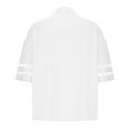 thumbnail image 4 of Womens Clothing Homenesgenics Womens Tops Women's Casual Solid Color Zipper Shirt Half Trumpet Sleeves Blouse White XXL, 4 of 5