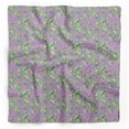 thumbnail image 1 of Bimba Purple Jasmine Leaves Pure Silk Printed Head Bandanas Summer Neck Wrap Scarf 40 x 40 Inches, 1 of 6