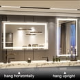 thumbnail image 6 of BEAUTYPEAK 30"x55" Bathroom Mirror with Adjustable LED Wall Mounted Mirror, White, 6 of 7