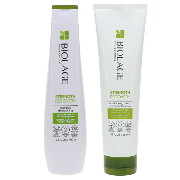 Biolage Strength Recovery Shampoo 13.5 oz & Conditioning Cream 9.5 oz Combo Pack