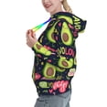 thumbnail image 3 of Yiaed Avocado Love Print Womens Casual Hoodies Crew Neck Long Sleeve Sweatshirts With Pocket Pullover Tops Women's Hooded Sweatshirt-XX-Large, 3 of 5