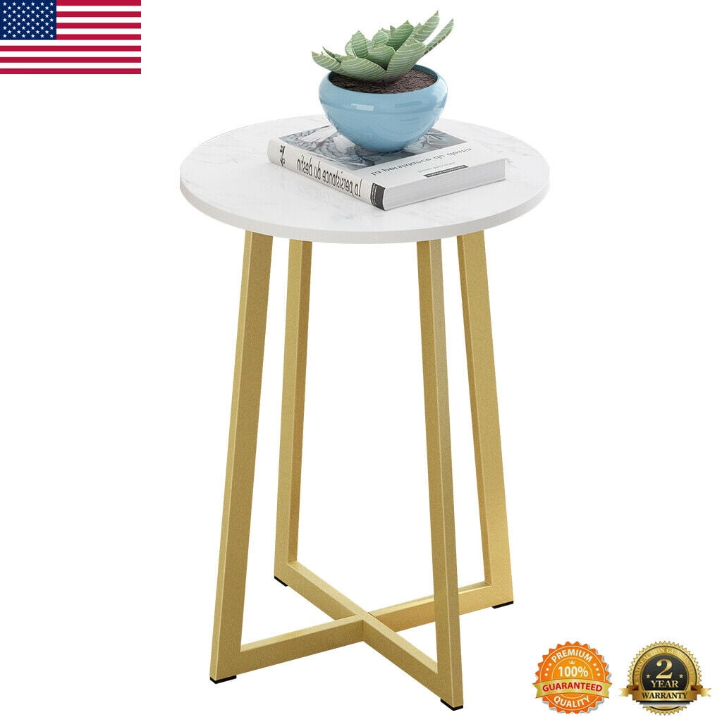  LANGRIA  End Table  Round Side Table  X Shaped Coffee Accent 