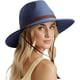 thumbnail image 1 of Women Straw Panama Hat Travel Fedora Beach Sun Hat Summer Wide Brim Straw Roll up Hat UPF 50+, 1 of 5