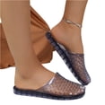 thumbnail image 3 of HTHLVMD Womens Jelly Mules, Women's Jelly Mesh Slides Casual Comfortable Closed Round Toe Slip On Soft Sole Clear Mule Sandals for Summer Indoor Outdoor Vacation Beach Slippers, Black 6, 3 of 5