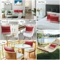 thumbnail image 6 of Minimalist Outdoor Pillow Covers Set of 2 Red Gradient Stripe Country Farmhouse Waterproof Throw Pillow Case Decorative Square Cushion Cover for Patio Couch Garden Balcony, 24"x24", 6 of 9