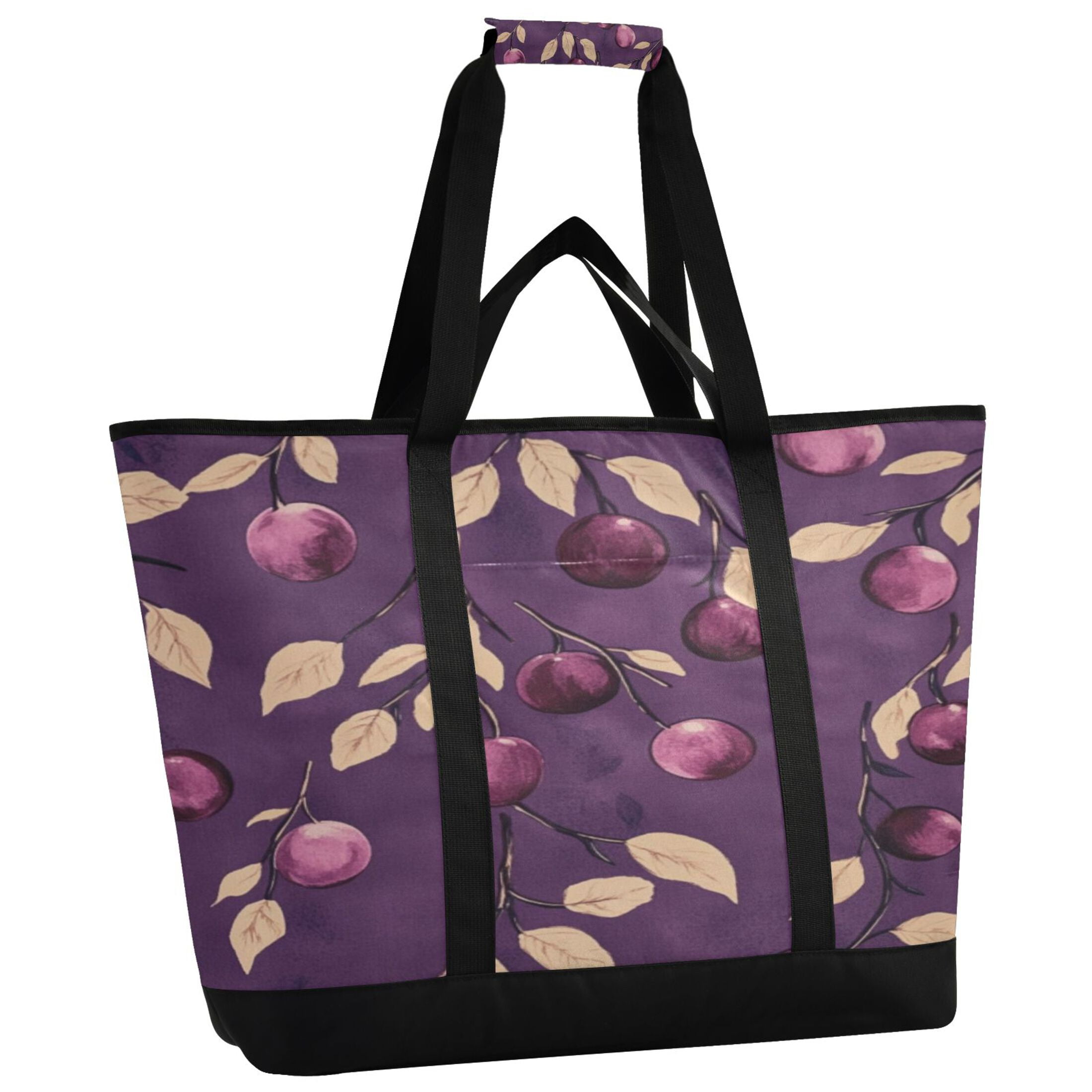 Large Hand-held Ice Pack Picnic Bag Insulation and Refrigeration Suitable for Shopping Picnics and Camping Purple Plum
