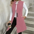 thumbnail image 6 of ameIAEA Womens Long Vest Fall Winter Sleeveless Blazer Jackets Button Down Trench Coats with Pocket, 6 of 7