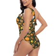 thumbnail image 6 of Balery Autumn Harvest Pumpkin Basket One Shoulder Swimsuits for Women Ruffle Swimsuits Tummy Control One Shoulder Bathing Suits-XX-Large, 6 of 8