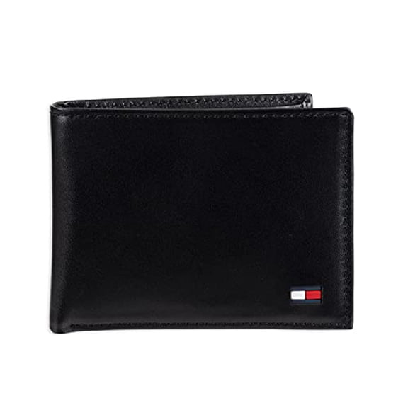 Tommy Hilfiger Men's Passcase Billfold Wallet with Removable Card Holder Black