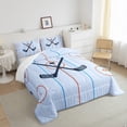 thumbnail image 4 of Ice Hockey Comforter Set Twin Size,Hockey Stadium Rink Bedding Set,Adults Bedroom Decor,Winter Event Ball Games Lovers Down Comforter,Modern Stylish Duvet Insert, 4 of 8