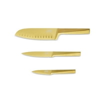 Paris Hilton 2 Piece Stainless Steel Santoku Knife Set, Jewel Handles ...