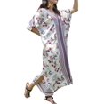 thumbnail image 2 of Gvmfive Women Boho Printed Short Sleeve Baggy Kaftan Dress Casual Loose Maxi Dress, 2 of 3