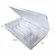 Craft County Clear White Plastic Embroidery Floss & Thread Organizer Box with 17 Compartments