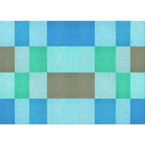 Ahgly Company Indoor Rectangle Patterned Macaw Blue Green Area Rugs, 3' x 5'