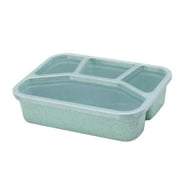 NGTEVOOS Lunch Box Reusable 4-Compartment Plastic Divided Food Storage Container Boxes