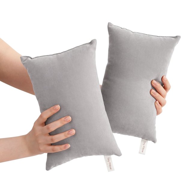 HAOAN Ntbay 2 Pack Microfiber Soft Tiny Pillows Machine Washable Travel Pillows 11” x 7” Light Gray