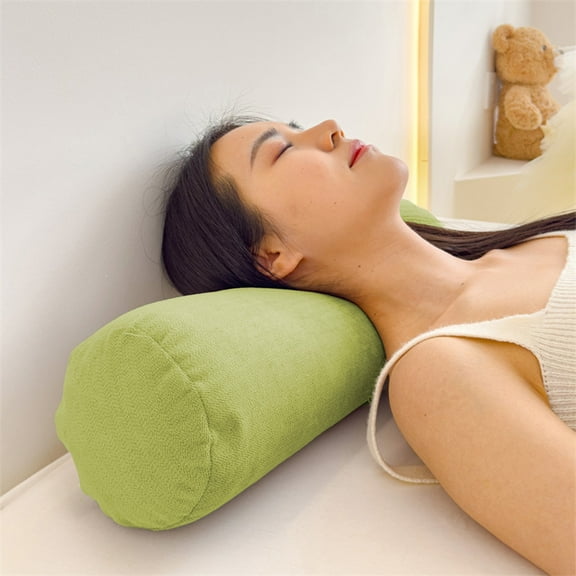 Steadline Breathable Cylindrical Pillow Cover With Linen Texture - Solid Color Long Bolster Case For Sofa And Bed Decor Soft Polyester Fabric With Hidden Zipper Closure 23.62x5.91x5.91 Inches