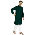 thumbnail image 2 of Atasi Indian Mens 2 Piece Kurta Pajama Set Henley NeckÂ&nbsp;Casual Long Kurta, 2 of 7