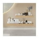 thumbnail image 5 of Estante de ducha y almacenamiento de madera maciza, tocador de baño, estante para colgar en la pared, estante de almacenamiento para espejo de pared, blanco JAMW Sencillez, 5 of 5