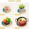 thumbnail image 5 of SKYSONIC Summer Beach Conch Pot Holders Trivets, 2 Pcs Heat Resistant Trivets,Tropical Palm Leaf Cotton Thread Weave Mats for Hot Pads Pans Pot Bowl Teapot for Kitchen Decor, 5 of 7