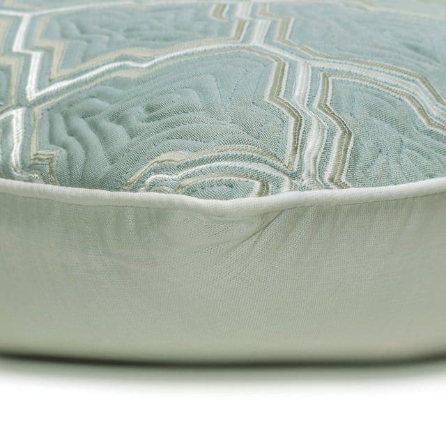 Decorative Blue 14"x14" (35x35 cm) Sqaure Throw Pillows, Jacquard Quilted & Embrodiery Throw Pillows For Couch, Geometric Pattern Modern Style - Gabrielle