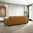 thumbnail image 5 of Bannerman Mid Century Modern Furniture Style Living Room Leather Sofa in Tan, 5 of 7