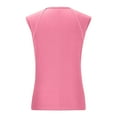 thumbnail image 5 of Aobny Going Out Casual Women's Tank Tops Cotton Basic Pink Tops Crew Neck Ribbed Muscle Tops for Adult, 5 of 8