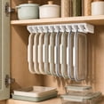 thumbnail image 4 of Space Saving Under Shelf Lid Organizer, 8 Slot Durable Plastic Construction, Fits Kitchen Cabinet Pantry Shelf And Countertop, White Storage Organizer, 4 of 7