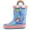 Blue Rainbow, variant on Kushyshoo Red Kids Rain Boots for Girls Toddler Waterproof Rubber Black Sole Panel with Easy-On Handles Size 12