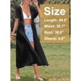thumbnail image 3 of Inadays Swimsuit Cover Up for Women Sexy V Neck Chiffon Beach Bathing Suit Cover Up Tie Waist Guipure Lace Insert Kimono Swim Bikini Coverup for Seaside Beach Pool, Black, 3 of 10