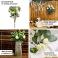 thumbnail image 4 of Efavormart 15" Artificial Seeded Eucalyptus Leaves Stems, Ivory Silk Roses Wedding Greenery Bouquet Floral Arrangement, 4 of 5