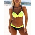 thumbnail image 2 of Womens Push Up Bikini Sets 2 Piece Bathing Suits Patchwork Swimsuits, 2 of 7