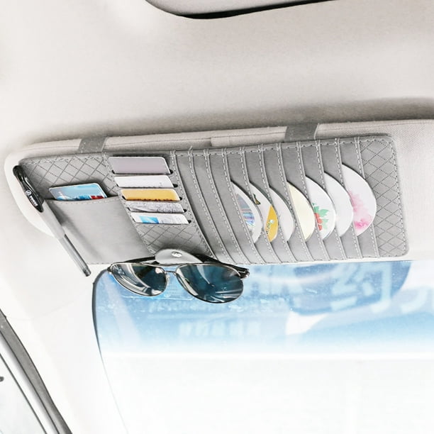 Organizador de visera solar para coche BuyWeek funda de piel sintética para CD DVD alta capacidad