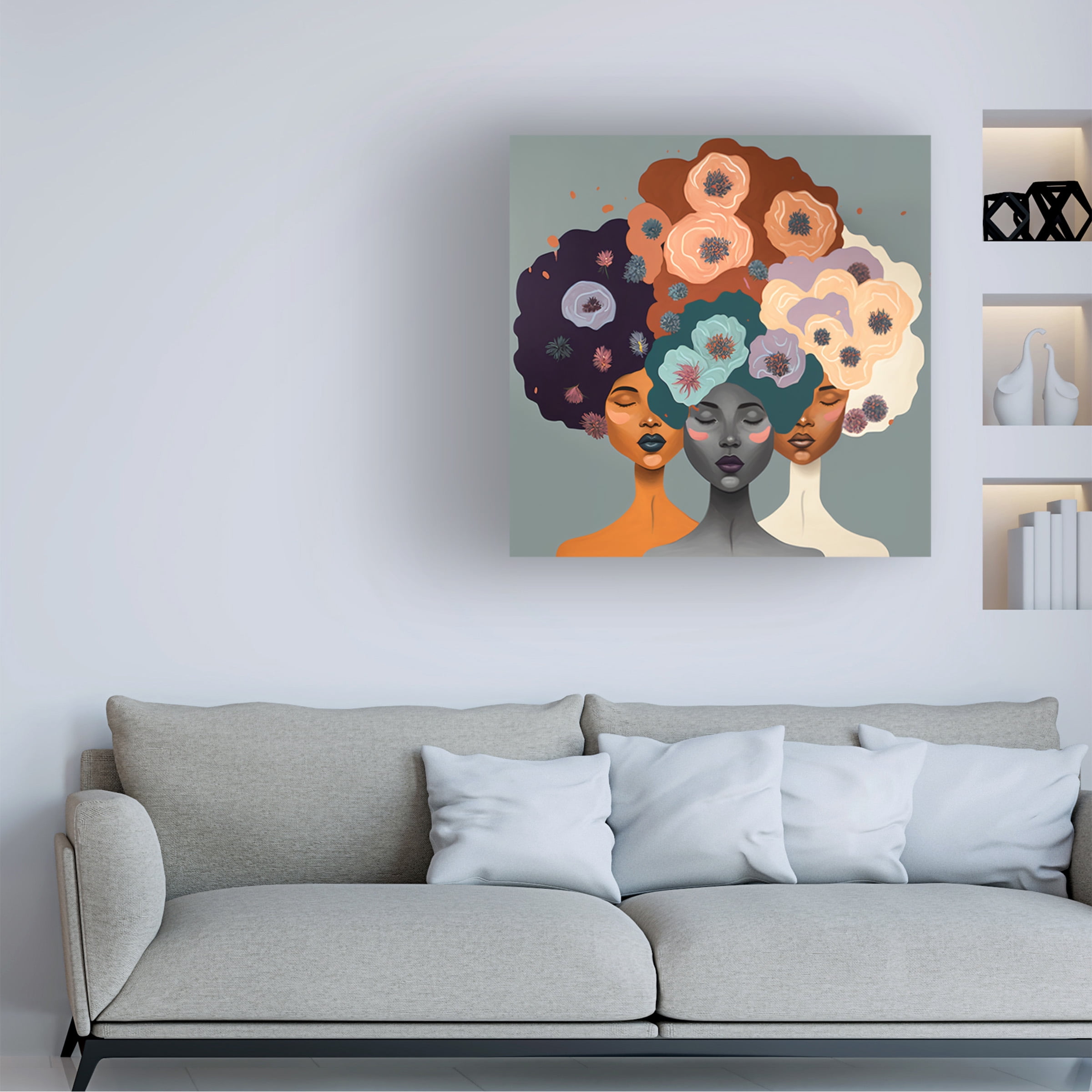 Canvas Wall Art - Ray Heere 'Mid Century Diversity Portraits 15' Wall Art for Living Room, Bedroom, or Office DÃ©cor by Trademark Fine Art - 24 x 24 Inches