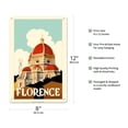 thumbnail image 2 of Florence Italy - Santa Maria del Fiore Cathedral the Duomo of Florence - Vintage Travel Poster c.1930 - 8 x 12 inch Vintage Metal Tin Sign, 2 of 4