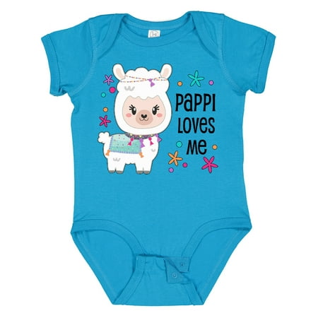 

Inktastic Pappi Loves Me- Cute and Happy Llama Gift Baby Boy or Baby Girl Bodysuit