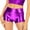 Purple, variant on Teyfeniy Womens Metallic Booty Shorts High Waisted Shiny Rave Bottoms for Dance Festival Costumes Party Club Performance Fashion Stylish Shorts