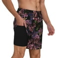 thumbnail image 2 of Yiaed Orchids Flowers Print Mens Swim Trunks Bathing Suit Compression Liner Beach Swim Shorts Swimwear Quick Dry Zipper Pocket No-Chafing Board Short-Large, 2 of 6