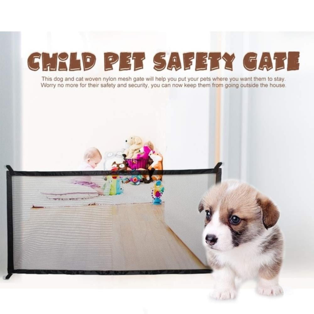 Magic Dog Gate Ingenious Mesh Fence For Indoor and Outdoor Safe Pet