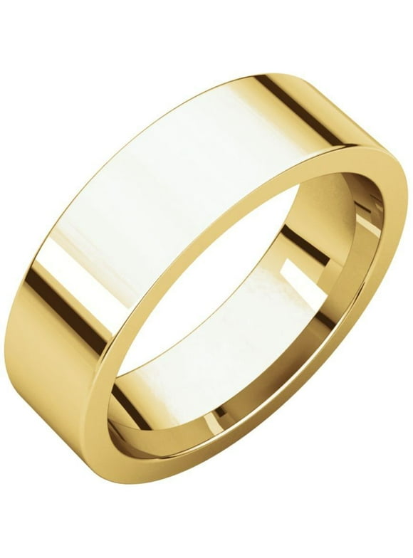 6mm Flat Comfort Fit Band in 14k Yellow Gold - Size 6